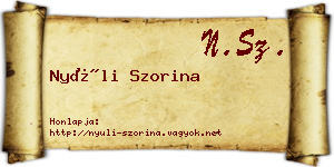 Nyúli Szorina névjegykártya